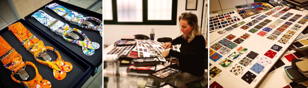 Maken van de luxe bretels collectie in Italië