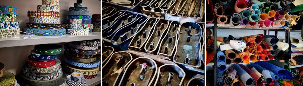 Diverse elastiek en stoffen voor het maken van luxe bretels